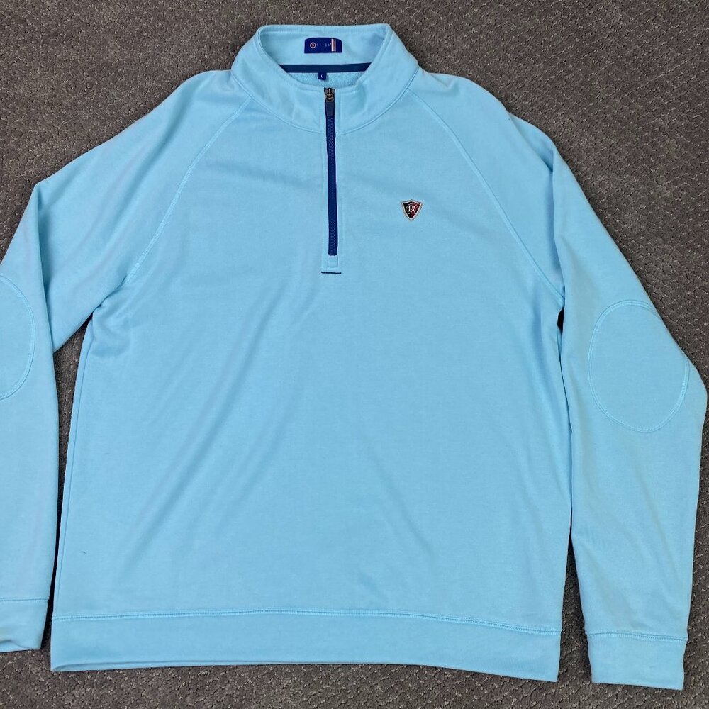 Stitch 1/4 Zip Pullover Men's Large Light Blue Golf Performance Stretch